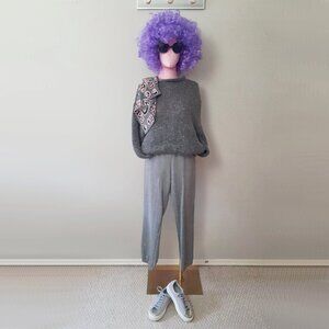 EUC Nanette Lepore medium grey sweatpants with gold star accents, S